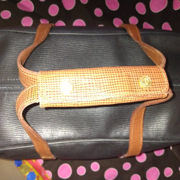 ❤️2 PHILLIPE CHARRIOL France Black/Brown Pebble Leather Doctors Bag Speedy Purse - Picture 9 of 13